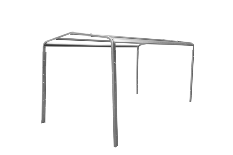Remorque bagagère garden trailer 200 kipp 200 x 106 cm avec bâche haute bleue, arceau et roue jockey – Image 2