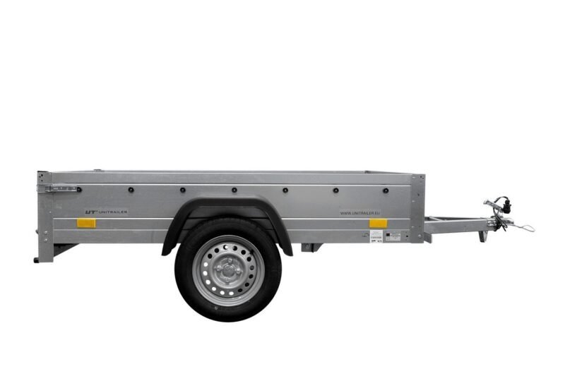 Remorque bagagère garden trailer 200 kipp 200 x 106 cm avec bâche haute bleue, arceau et roue jockey – Image 3
