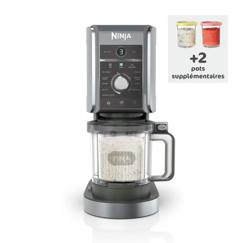 PROMO - Ninja CREAMi Deluxe 10-en-1 Machine à délices et boissons glacées (Lot de 5 pots)