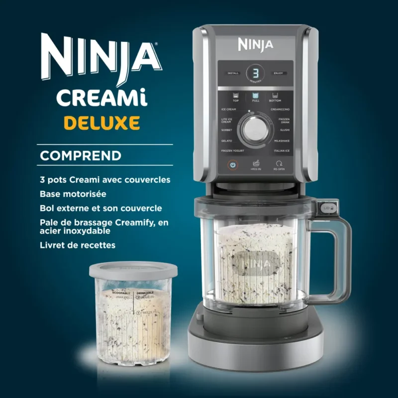 Ninja CREAMi Deluxe 10-en-1 Machine à glace et Blender portable sans fil Ninja Blast – Image 9
